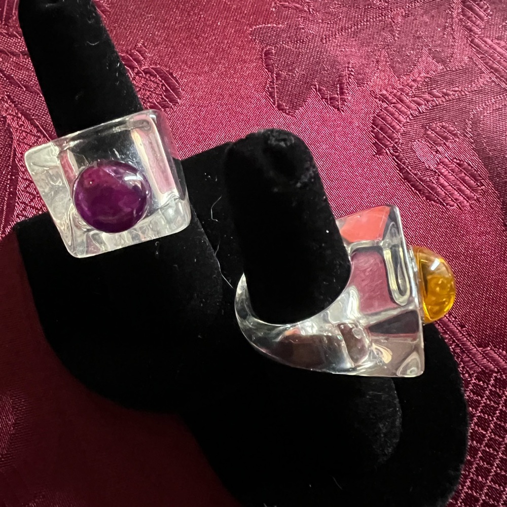 Elegant Clear and Purple Women's Ring